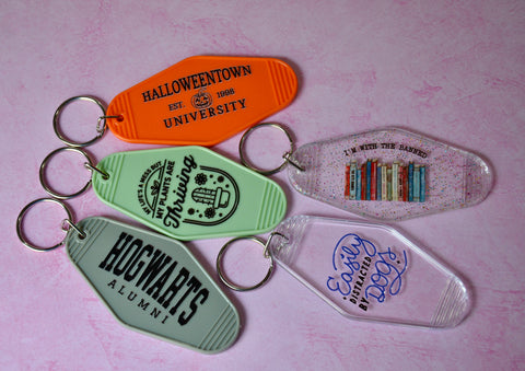 Spooky Acrylic Motel Keychains