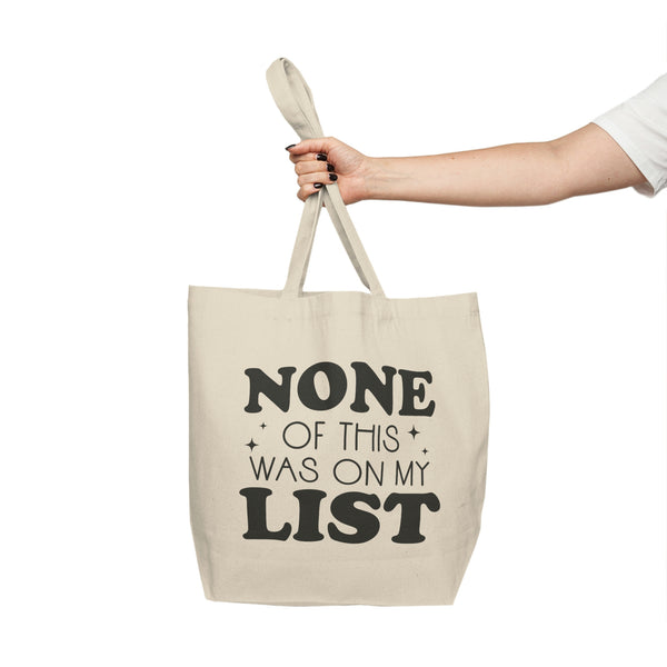 Shopping List Canvas Shopping Tote